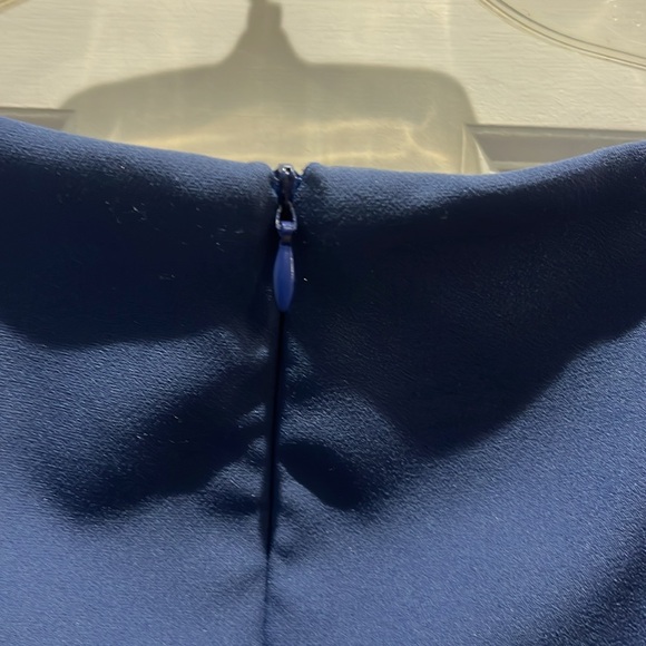 Lands' End Blue A-Line Sleeveless Midi Dress V-Neck - Picture 5 of 5